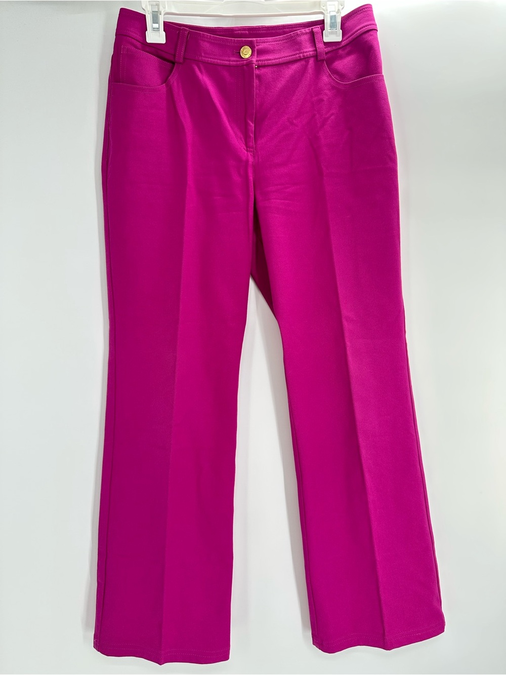 St. John Collection Size 6 Magenta Pink Stretch Straight Leg Pants